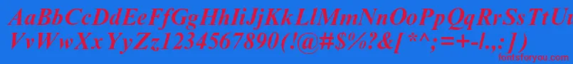 TimesnewromanmtstdBoldit Font – Red Fonts on Blue Background