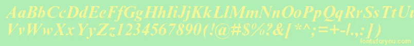 TimesnewromanmtstdBoldit Font – Yellow Fonts on Green Background