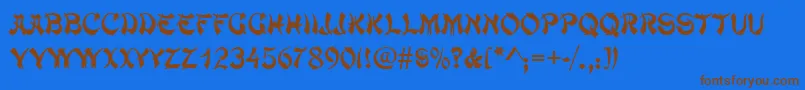 Mandarind Font – Brown Fonts on Blue Background