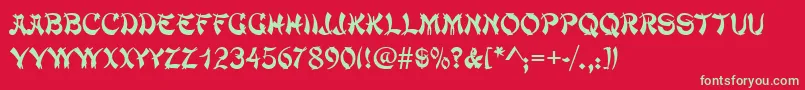 Mandarind Font – Green Fonts on Red Background