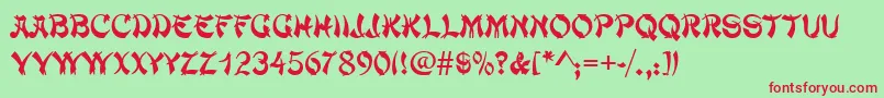 Mandarind Font – Red Fonts on Green Background