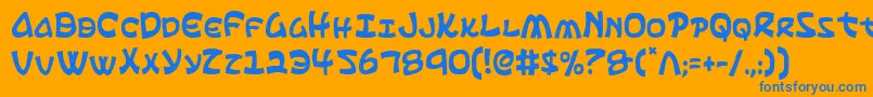 Fonte EphesianCondensed – fontes azuis em um fundo laranja