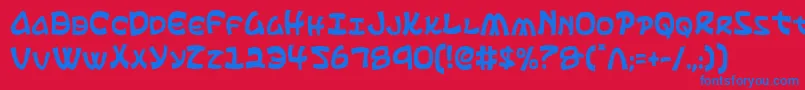 EphesianCondensed Font – Blue Fonts on Red Background