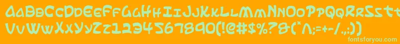 EphesianCondensed Font – Green Fonts on Orange Background