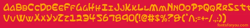 フォントEphesianCondensed – 赤い背景にオレンジの文字