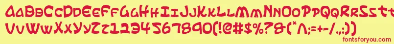 Czcionka EphesianCondensed – czerwone czcionki na żółtym tle