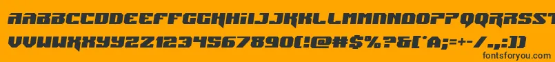 Jumperssemital-Schriftart – Schwarze Schriften auf orangefarbenem Hintergrund