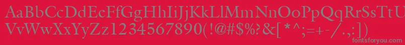 フォントAggaler – 赤い背景に灰色の文字
