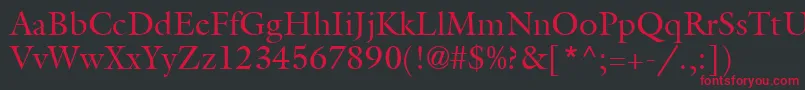 フォントAggaler – 黒い背景に赤い文字