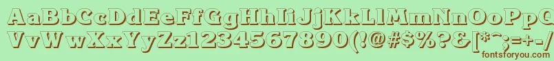 Kroneshadow Font – Brown Fonts on Green Background