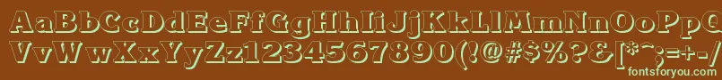 Kroneshadow Font – Green Fonts on Brown Background