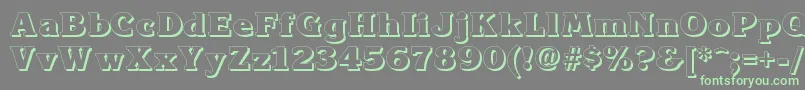 Kroneshadow Font – Green Fonts on Gray Background