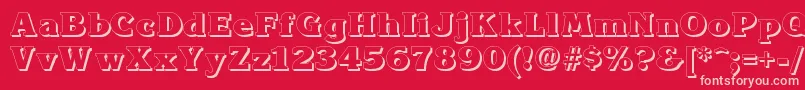 Kroneshadow Font – Pink Fonts on Red Background