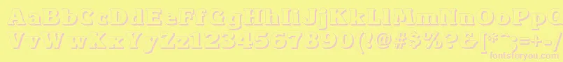 Kroneshadow Font – Pink Fonts on Yellow Background