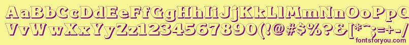 Kroneshadow Font – Purple Fonts on Yellow Background
