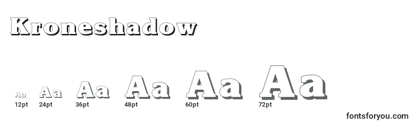Kroneshadow Font Sizes