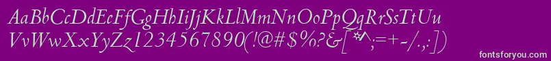 fuente CambridgeItalic – Fuentes Verdes Sobre Fondo Morado