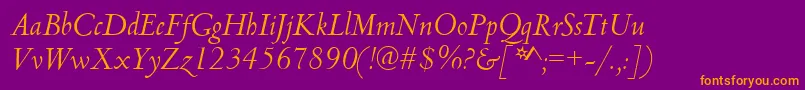 CambridgeItalic Font – Orange Fonts on Purple Background