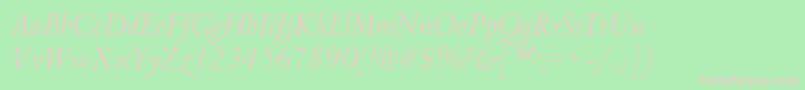 CambridgeItalic Font – Pink Fonts on Green Background