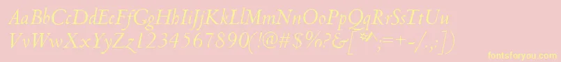 Шрифт CambridgeItalic – жёлтые шрифты на розовом фоне