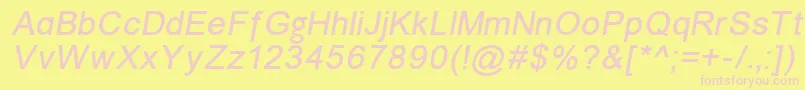 Unmaci-fontti – vaaleanpunaiset fontit keltaisella taustalla