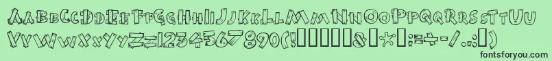 BurnstownDam Font – Black Fonts on Green Background
