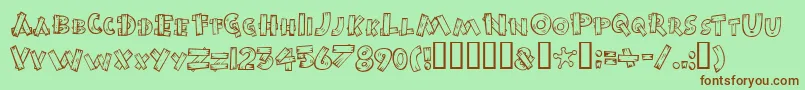 BurnstownDam Font – Brown Fonts on Green Background