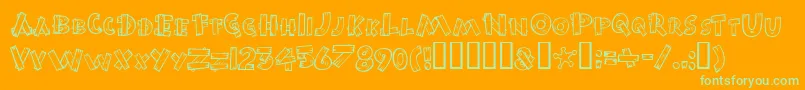 Шрифт BurnstownDam – зелёные шрифты на оранжевом фоне