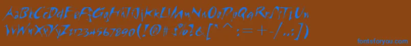 RiptideitcTt Font – Blue Fonts on Brown Background