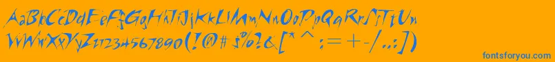 RiptideitcTt Font – Blue Fonts on Orange Background