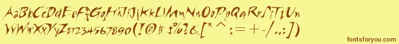 RiptideitcTt Font – Brown Fonts on Yellow Background