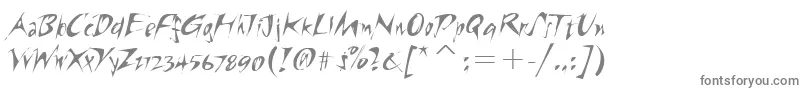 RiptideitcTt-fontti – harmaat kirjasimet valkoisella taustalla