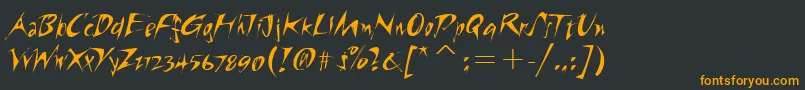 フォントRiptideitcTt – 黒い背景にオレンジの文字