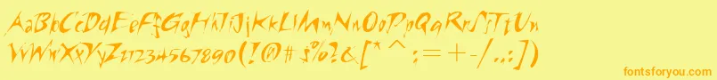 RiptideitcTt Font – Orange Fonts on Yellow Background