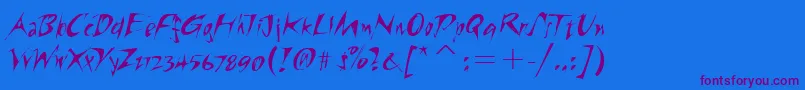 RiptideitcTt Font – Purple Fonts on Blue Background