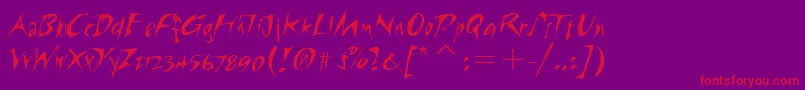 RiptideitcTt-Schriftart – Rote Schriften auf violettem Hintergrund