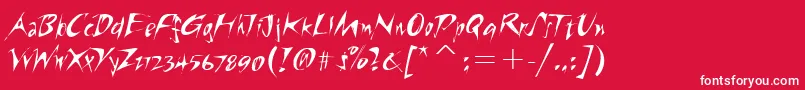 フォントRiptideitcTt – 赤い背景に白い文字