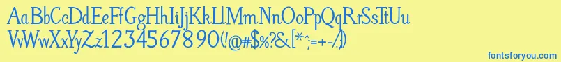 LitosScriptBold Font – Blue Fonts on Yellow Background