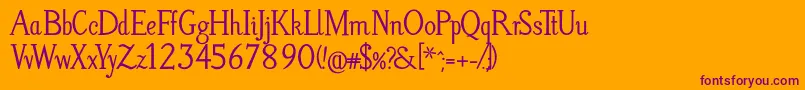 LitosScriptBold Font – Purple Fonts on Orange Background