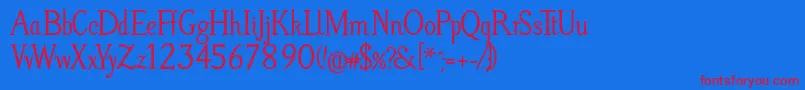 LitosScriptBold Font – Red Fonts on Blue Background