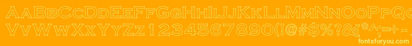 CripseHollow-Schriftart – Gelbe Schriften auf orangefarbenem Hintergrund