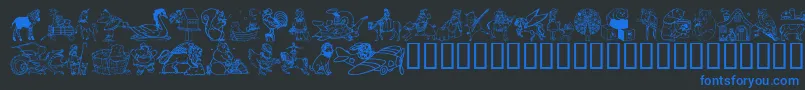 Dingd ffy Font – Blue Fonts on Black Background
