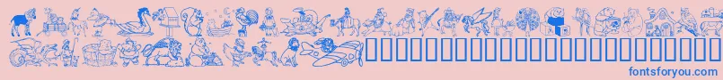 フォントDingd ffy – ピンクの背景に青い文字