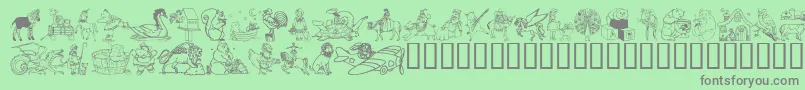 Dingd ffy Font – Gray Fonts on Green Background