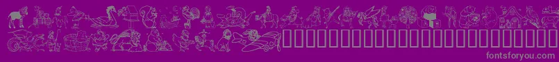 fuente Dingd ffy – Fuentes Grises Sobre Fondo Morado