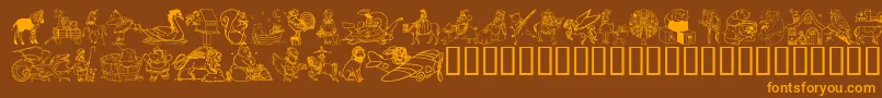 Dingd ffy Font – Orange Fonts on Brown Background