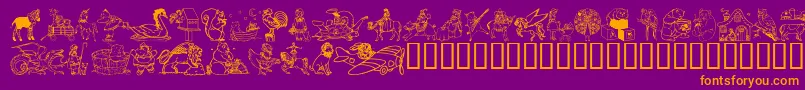 Dingd ffy Font – Orange Fonts on Purple Background