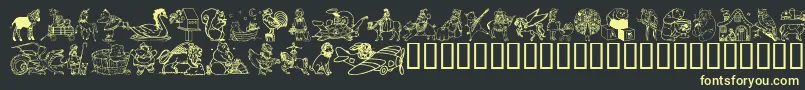 Dingd ffy Font – Yellow Fonts on Black Background