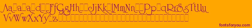 UniversityRomanAltsLetPlain.1.0 Font – Purple Fonts on Orange Background