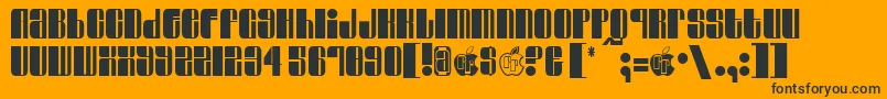 Swinger-Schriftart – Schwarze Schriften auf orangefarbenem Hintergrund